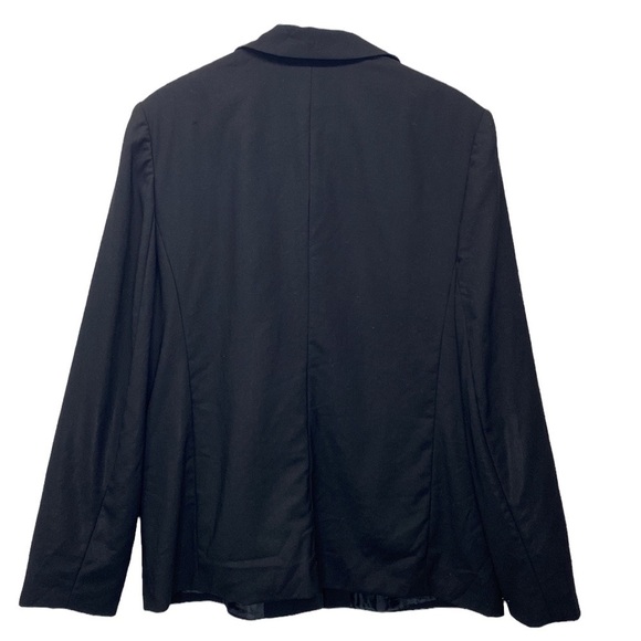 Talbots Womens Wool Button Down Blazer Jacket Size 16 Black Career Classic - Picture 2 of 5